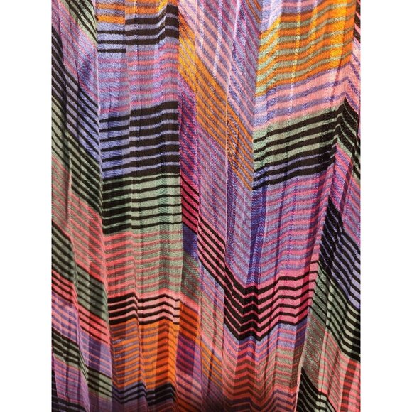 RD + KoKo Multicolor Pleated Chevron Midi Skirt Size Large - Picture 5 of 9